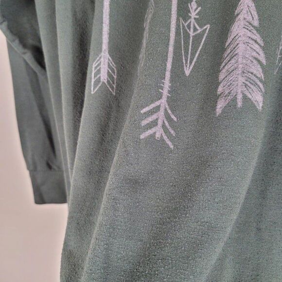 Torrid Size 2X Olive Lightweight Choker Sweatshirt Arrows Long Sleeve Green - Picture 8 of 12